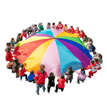 [Смешные] спортивные игры 2 м/3 м/4 м/5 м/6 м диаметр открытый Радужный зонтик парашютный игрушечный прыжок-мешок шариковый игровой коврик игрушка детский подарок 2024 - купить недорого