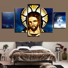 Cuadros impresos en HD, decoración para el hogar, pared de salón, marco de arte, 5 piezas, Religión Cristiana, Jesús, lienzo, pintura, pósteres modulares 2024 - compra barato