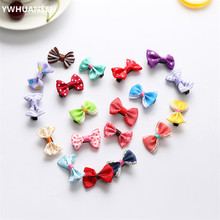 YWHUANSEN 20pcs/lot Mix Color Mini Bow Barrettes Sweet Girls Solid Dot Stripe Hair Clips Kids Hairpins Hair Accessories for Baby 2024 - buy cheap