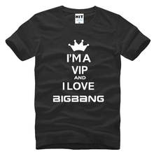 I'M A VIP and I Love BIGBANG G-Dragon fans Мужская футболка модная новинка 2015 хлопковая Футболка Camisetas Masculina 2024 - купить недорого