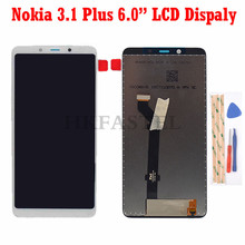 HKFASTEL ЖК-экран дигитайзер для Nokia 3,1 Plus 2018 3,1 P 6,0 дюймов ЖК-дисплей сенсорный экран Ремонт Замена + клейкие инструменты 2024 - купить недорого