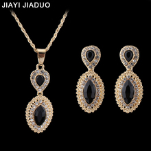 jiayi jiaduo Indian Wedding Jewelry Sets for Women Gold-Color Necklace Earrings set Pendant Bridal Party Gift Accessories Gift 2024 - buy cheap