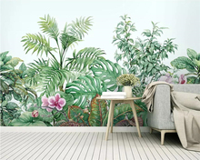 Beibehang papel de parede foto personalizado lindo 3d pintado à mão aquarela planta flor mural quarto fundo mural papel de parede 2024 - compre barato