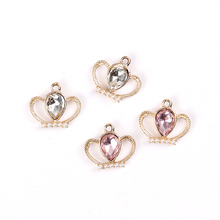 Gold Metal Crown Pendants For Necklace Making Water Drop Rhinestone Pearl Charms Diy Earrings Jewelry Accessories 2024 - buy cheap