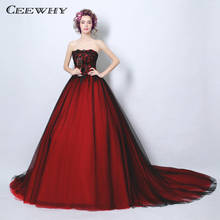 CEEWHY Strapless Ball Gowns Burgundy Evening Dresses Vestido Longo Long Formal Dress for Prom Abendkleider Lange Evening Gown 2024 - buy cheap