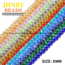 Jnby pedra de olho de gato de pedra natural, contas soltas, esferas redondas, bola de vidro, pedra de robalo, 8mm, 50 peças, jóias para pulseiras, faça você mesmo 2024 - compre barato