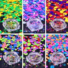 1 Box Colorful Nail Glitter Sequins Dust Round Shiny Metal Color Mixed Nail Sparkle Flakes Manicure Nail Art Decorations 2024 - buy cheap