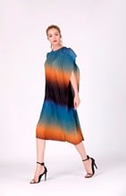 Лидер продаж, летнее цельнокроеное плиссированное платье miyake, асимметричное свободное платье средней длины с круглым вырезом и рукавами «летучая мышь», в наличии 2024 - купить недорого