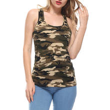 Fashion 2017 Women's Summer Tank Tops Camouflage Round Neck Sleeveless Female Blouses Streetwear Casual Vest Fitness Clothing 2024 - buy cheap
