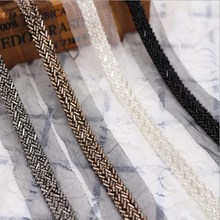 New Fake Pearl Beaded Lace Trim Vintage Mesh Fabric Paillette Lace Beaded Pearl Trim Braid Lace Applique width 4cm RS1729 2024 - buy cheap