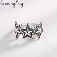 High Quality Vintage Silver Color  Star Rings For Women Ladies Luxury Large Finger Rings Girls Gifts Anillos Anelli 2024 - buy cheap