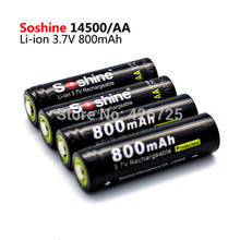 4pcs 100% Original Soshine 14500 AA Li-ion Battery Protected 3.7V 800mAh Rechargeable Batteries with Battery Box 2024 - buy cheap