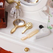 4 Pieces Dolls House Miniature 1:12 Plastic Hair Dryer, Mirror & Comb Bedroom Set Dolls Accessories 2024 - buy cheap