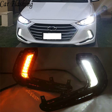 Car Flashing 1 Set LED DRL Daytime running light for Hyundai Elantra 2016 2017 2018 fog lamp cover 12V daylight driving lamp 2024 - buy cheap