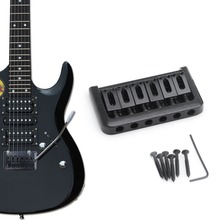 6 String Electric Guitar Bridge Hard Tail Top Load Fixed Hard Tail Parts Black high quality 2024 - buy cheap