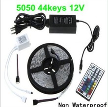 5050 RGB non waterproof 5m 300 LED color changing strips + 44 Keys IR remote controller + 12V 5A adapter free shipping 2024 - buy cheap