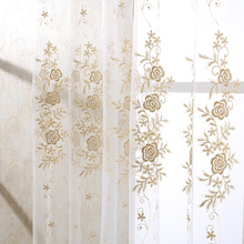 Cortina de tule branco bordado zh001h, para sala de estar, quarto, painel moderno da tela da janela 2024 - compre barato