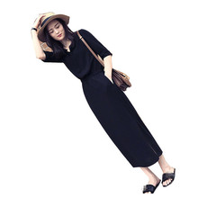B2790 2019 new big size women's fashionable summer show thin pure color casual dress cheap wholesale 2024 - buy cheap