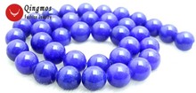 Qingmos 10mm Azul Rodada Jades Solta Pérolas de Pedra Natural para Fazer Jóias Colar Pulseira DIY 15 "Los597 Frete grátis 2024 - compre barato