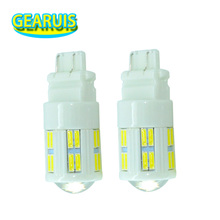 2 pcs High Power Ceramic auto T25 3157 28 SMD 7020 Chips P27/7W led bulbs DRL Brake Lights Parking 12V 24V 2024 - buy cheap