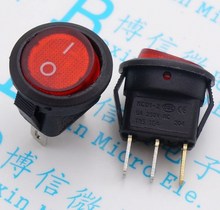 Interruptor basculante de 15mm, KCD1-2 con luz roja, 3A/250V, 6A/125V, círculo superior de 2 engranajes, cuadrado inferior, 10 Uds. 2024 - compra barato