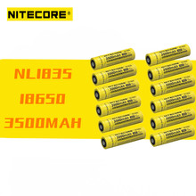 Nitecore-bateria de lítio recarregável, 12 peças, à prova d'água, com proteção, 18650 mah, 3500 v, 3.7 wh