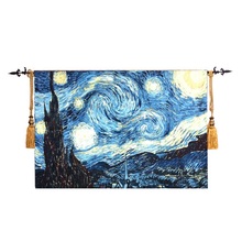 140x86 см домашний текстиль всемирно известная картина Ван Гог звездное небо средневековая жаккардовая ткань настенный изысканный гобелен ST-16 2024 - купить недорого