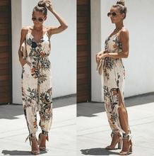 Women Casual Floral Strap Sleeveless V Neck Jumpsuit Romper Bodysuit Female Ladies Fashion Streetwear Woman Summer Clothes 2019 2024 - buy cheap