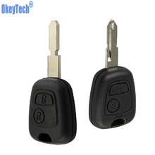 OkeyTech-carcasa de llave remota de coche, 2 botones de repuesto, en blanco, para Peugeot 106, 206, 306, 406, Citroen, hoja 206/407/307 2024 - compra barato