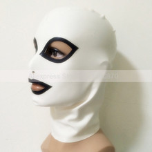 White And Black Latex Men Women Hood Unisex Sexy Rubber  Mask Costumes S-LM011B 2024 - buy cheap