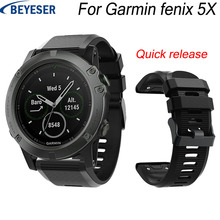 26 мм ремешок на запястье для Garmin Fenix 5/5X Plus силиконовый браслет для Garmin Fenix 3/3 HR умный сменный быстросъемный ремешок для часов 2024 - купить недорого