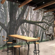 Custom 3D Wall Mural Wallpaper Modern Art Wall Painting Elk Forest Trees Large Murals Living Room Restaurant Tooling Wall Decor 2024 - buy cheap