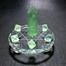 8cm Natural crystal fluorite wand reiki stone with plate A set seven star array 2024 - buy cheap