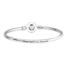 Loving Heart Bangles with Silver Enamel 100% 925 Sterling-Silver-Jewelry QANDOCCI 2024 - buy cheap