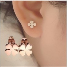 YUNRUO Modern Stylish Four Leaf Clover Earring Fashion Woman Jewelry Titanium Steel Rose Gold Color  Gift Free Shipping Not Fade 2024 - buy cheap