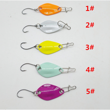 Free Shipping 5pcs/lot Fishing lure Metal Spoon Samll Mini 2g 30mm Bait Single Hook Pesca 2024 - buy cheap