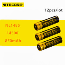 NiteCore-batería recargable de iones de litio NL1485 14500, 3,7 V, 850mAh, salida máxima de 3A, con protección VS NL147, 12 Uds. 2024 - compra barato