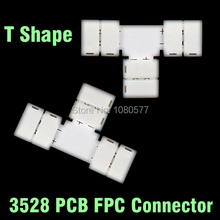 Conector em forma de t de faixa de led, conector de mudança de direção, conector pcb fpc para 8mm, 2 pinos de led, junção de faixa de luz 3528, 20 peças 2024 - compre barato