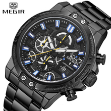 Mens Watches MEGIR Top Brand Luxury Stainless Steel Waterproof Date Watch Men Fashion Chronograph Sport Wrist Watch Male Clock 2024 - buy cheap