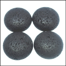 6pcs nature black lava stone cabochons volcano beads cabs no hole size 30mm round shape for charms pendants making parts 2024 - buy cheap