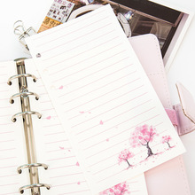 40 sheets 6 holes A5 Kawaii Spiral Cherry Blossoms Notebook Inner Pages Dairy List  Planner Loose Leaf Binder Paper 2024 - buy cheap