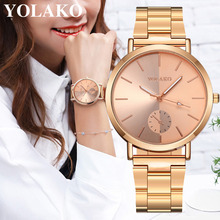 YOLAKO Quartz Stainless Steel Band Newv Strap Watch Analog Wrist Watch luxury brand casual gold women watches bracelet A40 2024 - buy cheap