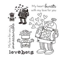 Love robot-sellos transparentes de silicona para álbum de recortes, suministros de decoración divertidos para niños, manualidades y tarjetas, A740 2024 - compra barato