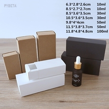 20pcs- Blank Kraft Paper Drawer Boxes Black White Dropper Essential Oil Sprays Gift Packaging Box sample valve tubes package 2024 - buy cheap