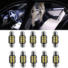 10 шт./лот белая 31 мм 2835 8SMD светодиодная гирлянда для салона автомобиля купольсветильник лампа 2024 - купить недорого