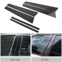 6pcs Carbon Fiber Car Window B-Pillars Moulding Cover Protective Trim For BMW 5 Series F10 2011 2012 2013 2014 2015 2016 2017 2024 - buy cheap