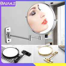 Bathroom Mirror Stainless Steel Dual Arm Extend 2-Face Cosmetic Mirror Wall Mounted Adjustable Make Up Mirror Magnifying 8 Inch 2024 - buy cheap