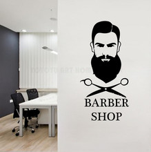 Removable Barber Shop Wall Decal Man Haircut Salon Window Wall Logo Decor Sticker Vinyl  Beard Face Tools Gentlemen Salon Y149 2024 - buy cheap