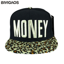 BIVIGAOS Fashion Snapbacks MONEY Letters Embroidery Cap Leopard Hip hop Hats Flat brim Baseball Caps For Men Women Unisex 2024 - buy cheap