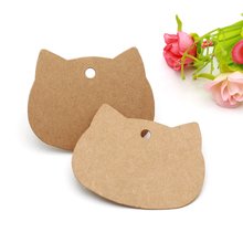 100pcs/lot Brown Paper Jewelry Clothes Bags Gift Price Tags 6.5x5.5cm Plain Kraft Paper Card Hanging Display Tags Cute Labels 2024 - buy cheap